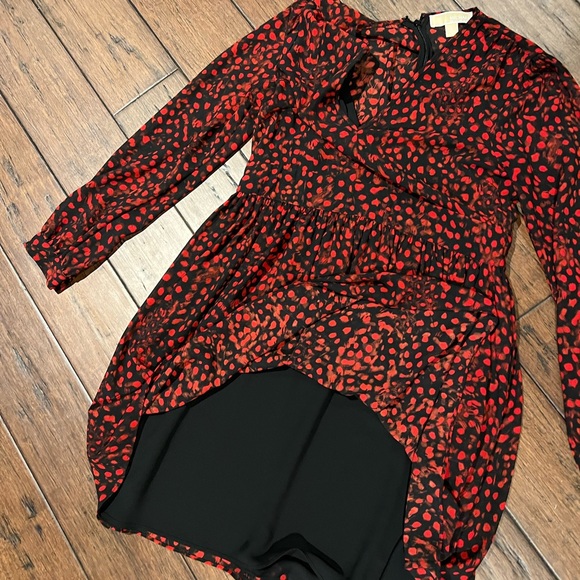 Micheal Kors red flowy aline dress size 8 - Picture 4 of 8